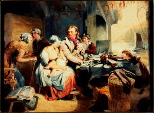 Rybářská chata, 1810 (wc na tkaném papíře)