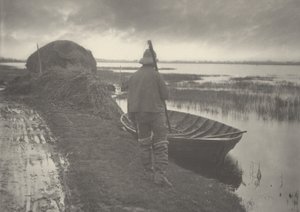 Marshman jde řezat střešní krytinu,1886 (foto)