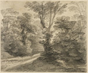 Cesta lesem zalitá sluncem od Thomas Gainsborough