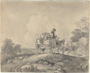 Drover s telaty ve venkovském vozíku od Thomas Gainsborough