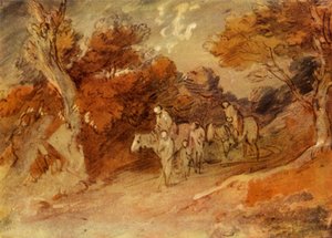 Figurky a koně v venkovské uličce, polovina konce 18. století, 1934. od Thomas Gainsborough