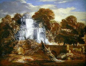 Krajina s postavou a dobytkem (olej na plátně) od Thomas Gainsborough