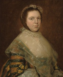 Portrét Elizabeth Prowse, polodlouhá, v modro-zlatých šatech od Thomas Gainsborough