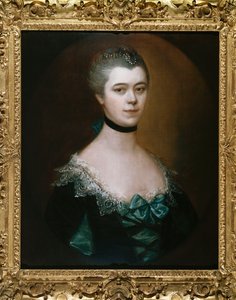 Portrét hraběnky ze Sussexu, délka přes prsa, v modrých šatech s černým lemováním od Thomas Gainsborough