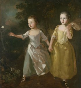 Malířské dcery honí motýla, kolem roku 1756 (olej na plátně) od Thomas Gainsborough
