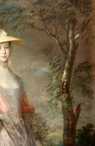 Detail stromu, z obrazu Marie, hraběnky Howeové, kolem roku 1760 (olej na plátně) od Thomas Gainsborough