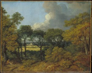 Zalesněná krajina s odpočívajícím rolníkem od Thomas Gainsborough