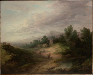 Zalesněná vrchovinná krajina od Thomas Gainsborough