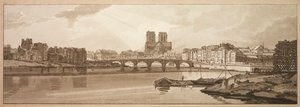 Výběr dvaceti nejmalebnějších pohledů v Paříži: Pohled na Pont de la Tournelle a Notre Dame převzatý z Arsenalu od Thomas Girtin