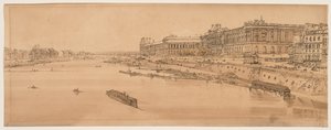 Výběr dvaceti nejmalebnějších pohledů v Paříži: Pohled na Louvre a most Tuilleries z Pont Neuf od Thomas Girtin