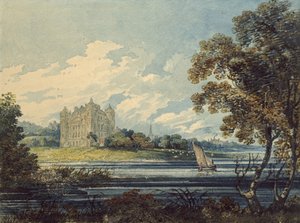 Duff House, Banff, 1794 (akvarel, s některými škrábanci, přes náznaky v grafitu) od Thomas Girtin