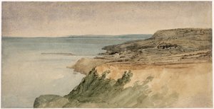 Lyme Regis, Dorset, cca 1797 (wc přes tužku na texturovaném papíře) od Thomas Girtin