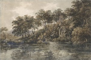Trees and Ponds near Bromley, Kent, c.1798 (w/c přes tužku s tělovou barvou na papíře) od Thomas Girtin