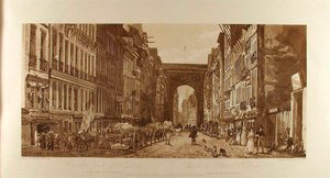 Pohled na bránu Saint-Denis z předměstí od Thomas Girtin
