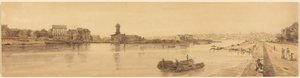 Pohled na vesnici Chaillot z Pont de la Concorde: tabule 17 od Thomas Girtin