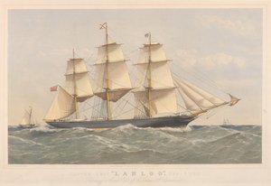 Clipper Ship Lahloo, 799 tun, připravuje se na přistání Pilot u Owersu od Thomas Goldsworth Dutton