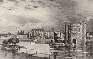 Hampton Court za Karla I. (litografie) od Thomas Hamilton Crawford