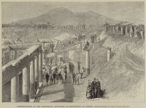 Připomínka osmnáctého století od zničení Pompejí, vykopávky v deváté oblasti od Thomas Harrington Wilson