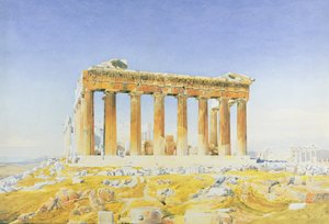 Parthenon, asi 1834 (čb na papíře)