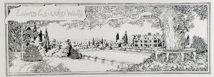 Trávníky a procházky zahradou, z knihy Thomase Mawsona „Umění a řemeslo tvorby zahrad“, vydané v roce 1900 (rytina) (černobílá fotografie) od Thomas Hayton Mawson