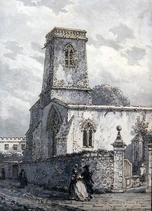St. Peter in the East Church (hnědý inkoust a šedá barva) od Thomas Hearne