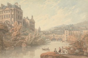 Pohled na Bath z Spring Gardens od Thomas Hearne