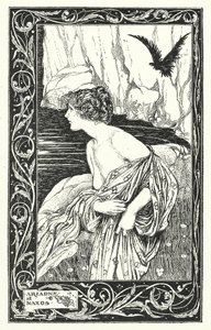 Ariadna na Naxu (litografie) od Thomas Heath Robinson