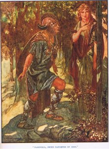 Sbohem, hrdá Ódinova dcero (litografie) od Thomas Heath Robinson
