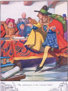 Postoupil ke stolu rady (barevná litografie) od Thomas Heath Robinson