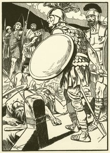 Horatius na mostě (rytina) od Thomas Heath Robinson