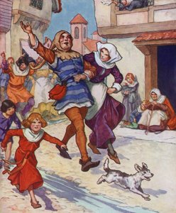 Ilustrace k filmu Krysař z Hamelnu (barevná litografie) od Thomas Heath Robinson