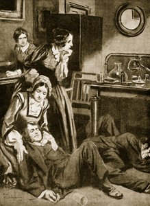 James Simpson a jeho asistenti objevují chloroform, listopad 1847 (litografie) od Thomas Heath Robinson