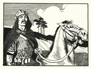Král Alfred (litografie) od Thomas Heath Robinson