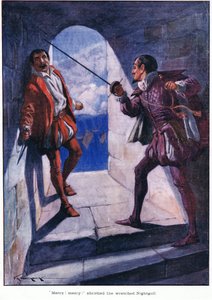 "Slitování! Milosrdenství! křičel ubohý Nightgall (barevná litografie).