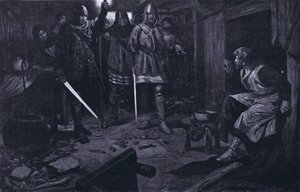 Zajetí Williama Wallace AD1305 (litografie) od Thomas Heath Robinson