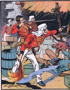 Zničení časopisu v Dillí (barevná litografie) od Thomas Heath Robinson