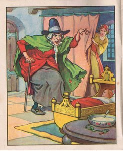 Stará čarodějnice (litografie) od Thomas Heath Robinson