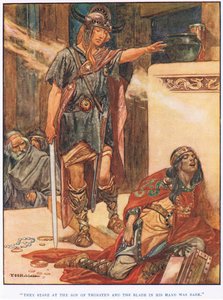 Zírají na syna Thorstena (litho)