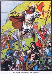 Wallace řídí své vojáky (barevná litografie) od Thomas Heath Robinson