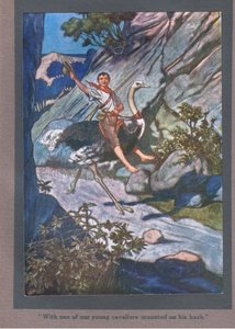 S jedním z našich mladých kavalírů na zádech (barevná litografie) od Thomas Heath Robinson