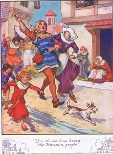 "Měli jste slyšet Hamelňany" (barevná litografie) od Thomas Heath Robinson