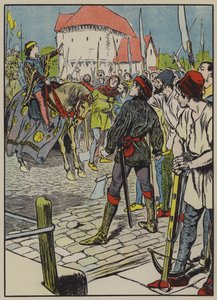 Mladý král Richard potlačuje vzpouru (barevná litografie) od Thomas Heath Robinson