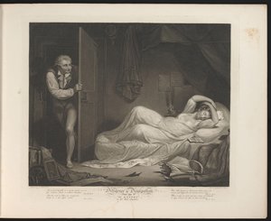 Zhýralá pokojská spí, zatímco se dovnitř vplíží muž Talíř 3. The Wanton in the Bed Chamber (název na objektu) Ctnost a zhýralost (název série) Pečlivost a disipace (název série na objektu)