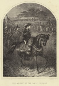 Její Veličenstvo královna Viktorie v táboře v Chobhamu od Thomas Henry Nicholson