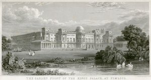„Zahradní průčelí královského paláce v Pimlico“ Buckinghamský palác, Londýn, 1829