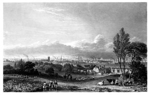 Pohled na Manchester, 1844.