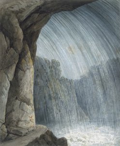 Pod kaskádou (akvarel a křída na papíře) od Thomas Hornor