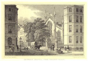 Katolická kaple, z Picardy Place (rytina) od Thomas Hosmer (after) Shepherd