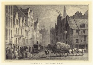 Cowgate, při pohledu na východ (rytina) od Thomas Hosmer (after) Shepherd