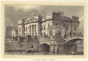 Custom House, Leith (rytina) od Thomas Hosmer (after) Shepherd